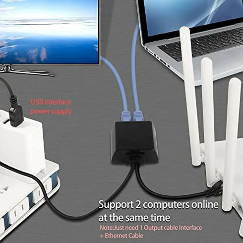 Female And 1 RJ45 Male Network Splitter SE-RJ45